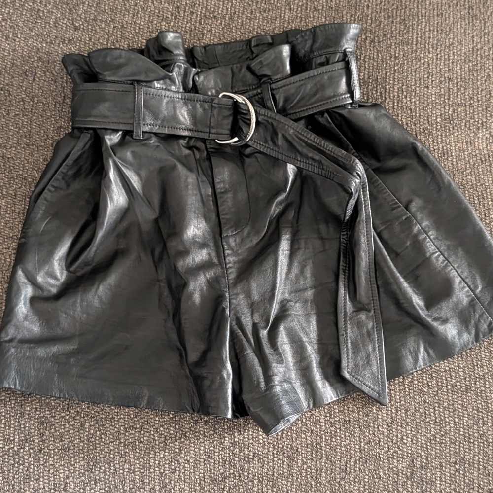 NEW All Saints Real Leather Shorts with Belt